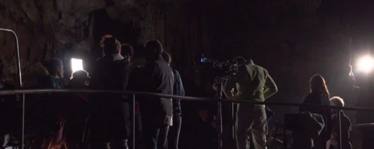 Filming in the Grotte Filming in the Grotte