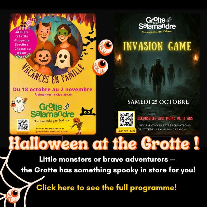 🎃 Halloween at the Grotte! Little monsters or brave adventurers — the Grotte has something spooky in store for you! 👉 Click here to see the full programme!